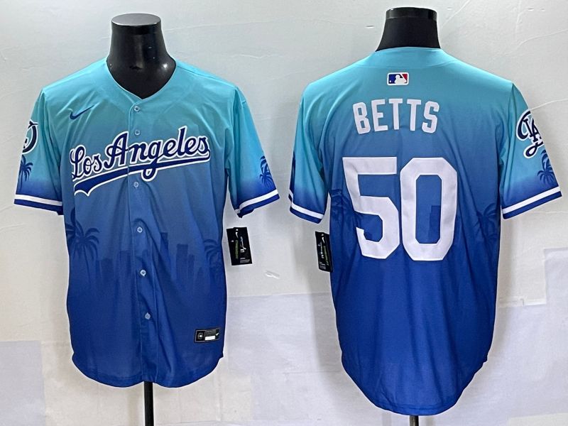Men 2025 Los Angeles Dodgers #50 Betts Blue Nike MLB Jersey Daoqite style 1